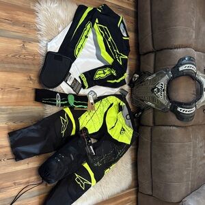 Fox Black and Neon Green Motocross Set